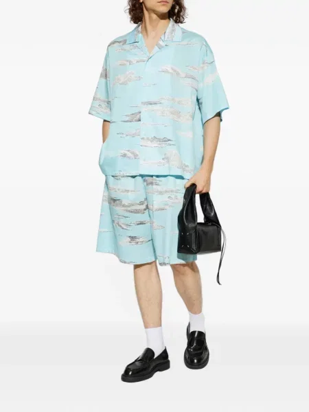 Gulerat cămașă Moschino cu imagine albastru