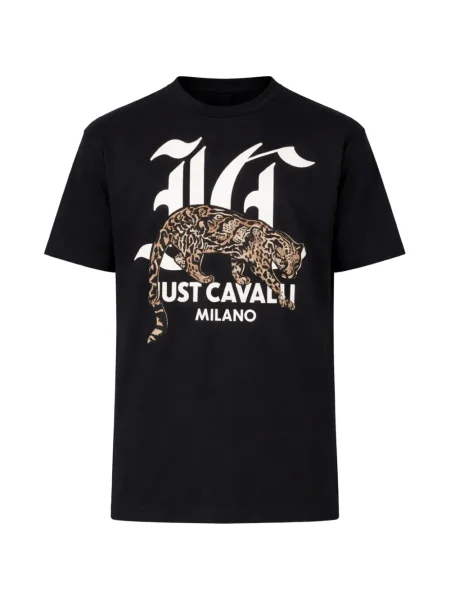 Grafic tricou Just Cavalli cu imagine negru