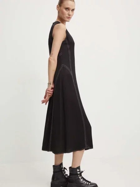 Obleka Day Birger et Mikkelsen Becca Fluid Viscose RD črna