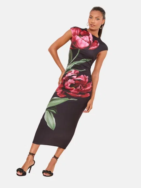 Lipsy Rochie verde deschis / roșu negru