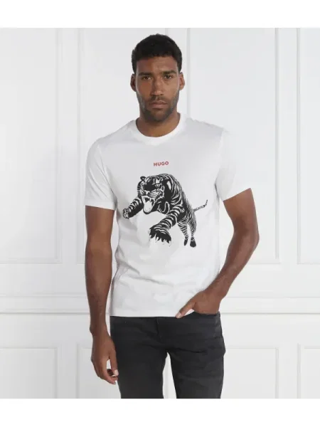 HUGO Tricou Darpione alb