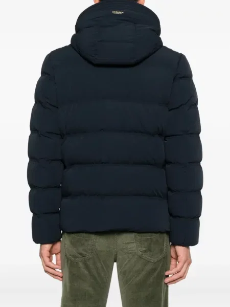 Geacă Woolrich cu glugă albastru
