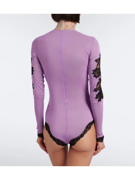 Body Valentino din dantelă violet