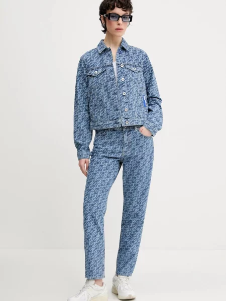 Karl Lagerfeld Jeans kurtka jeansowa przejściowa niebieski