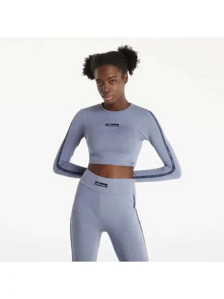 KOSZULKA Z DŁUGIM RĘKAWEM BLUZKA CROP ELLESSE szara