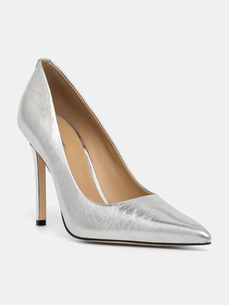Kožené lodičky MICHAEL Michael Kors Elyse High Pump stříbrná