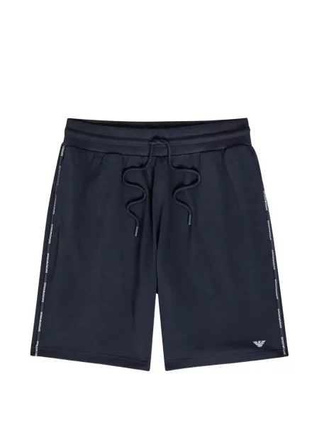 Pantaloni scurți Emporio Armani cu autograf albastru