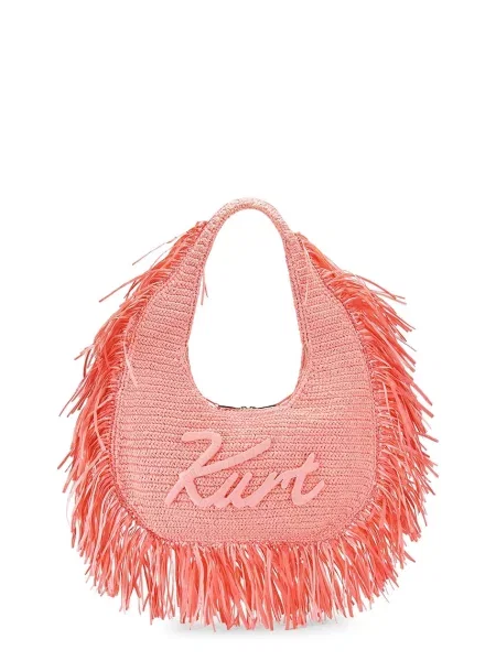 Kurt Geiger London torba plażowa Hobo Fringe pomarańczowa