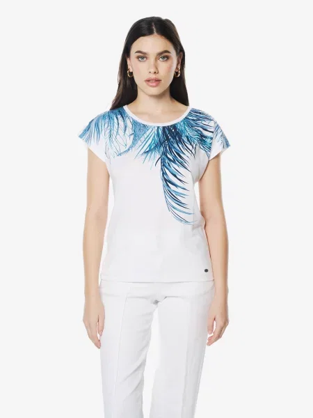 KOROSHI Tricou albastru alb