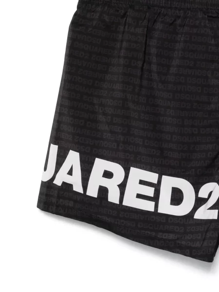 Slip de baie Dsquared2 cu imagine negru
