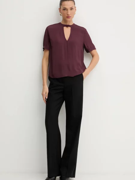 Блузка Twinset однотонна бордовий