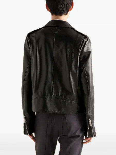 Кожено яке Prada черно