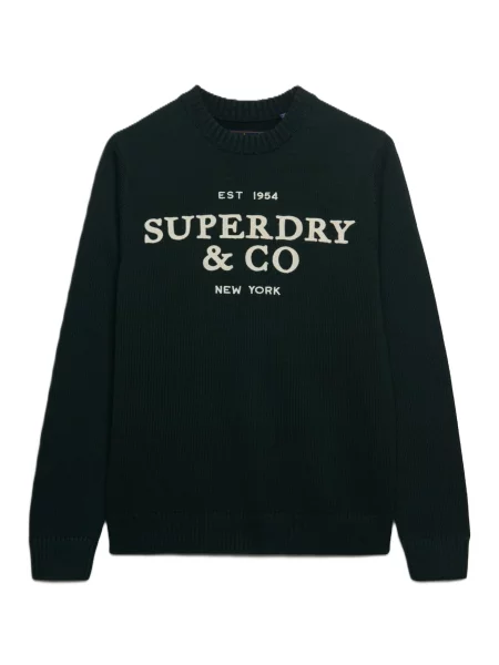 Superdry & Co Pulover verde pin alb