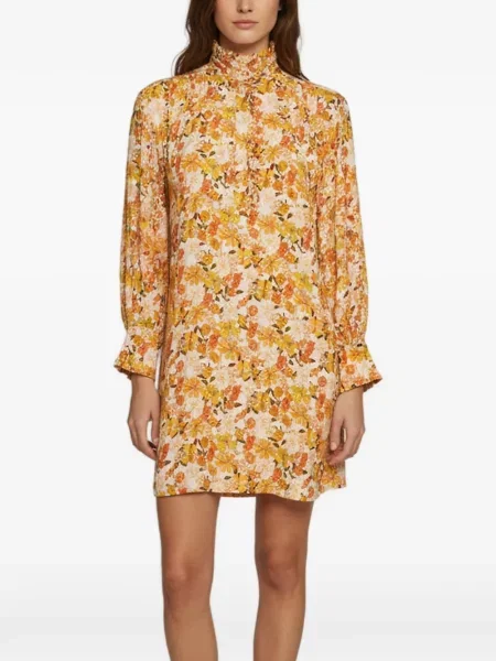 Rochie mini Sandro cu model floral cu imagine portocaliu