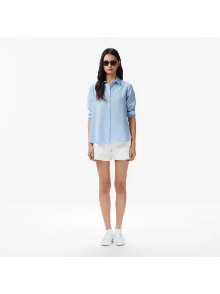 Lacoste Koszula Chambray O Kroju Slim Fit niebieski