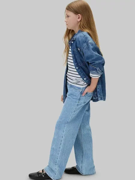 Calvin Klein Jeans дънки wide leg за деца Wide leg синьо
