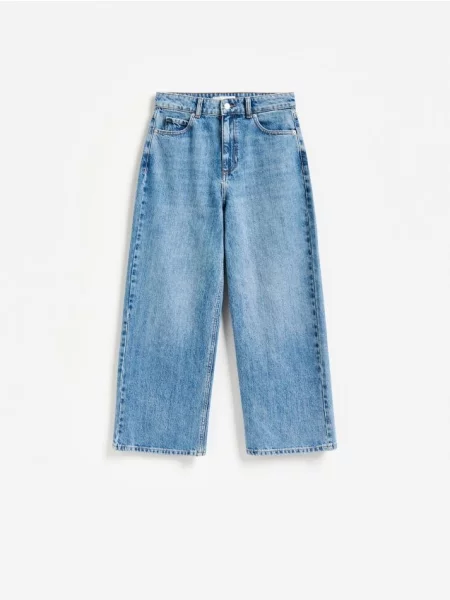 Reserved Fustă-pantalon din denim albastru