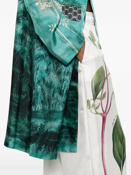Pantaloni Pierre-louis Mascia cu model floral cu imagine alb