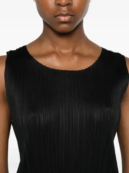 Αμάνικη κοστούμι αμάνικο φόρεμα Pleats Please Issey Miyake μαύρο