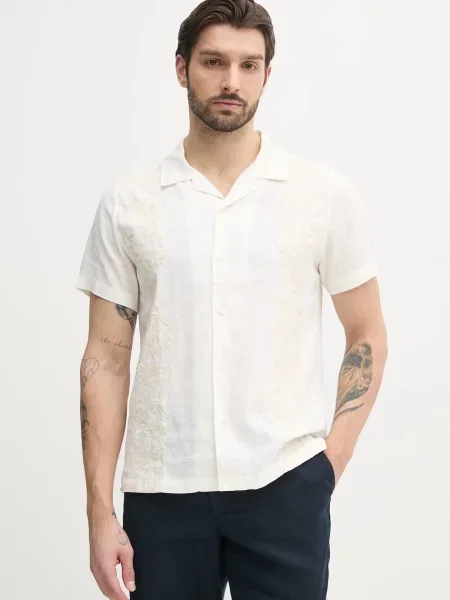 Guess cămașă din amestec de in MOSLEY bej