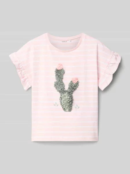 T-shirt z okrągłym dekoltem model ‘JADEY’ Name It różowa