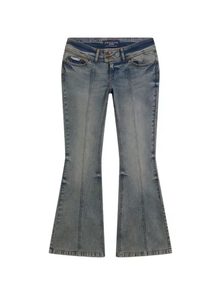 Blugi evazați Juicy Couture cu broderie evazate albastru