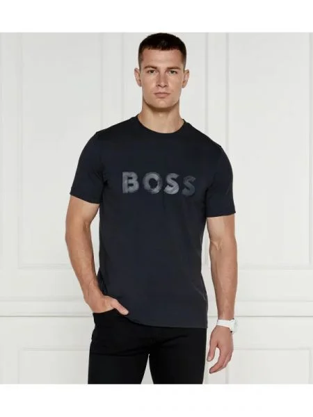 BOSS GREEN Tricou Jagged | Relaxed fit | stretch negru