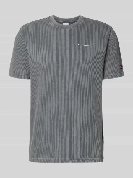 T-shirt z fakturowanym wzorem i haftami z logo Champion