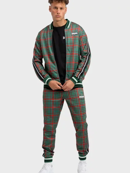 Картатий костюмний спортивний костюм Lonsdale зелений