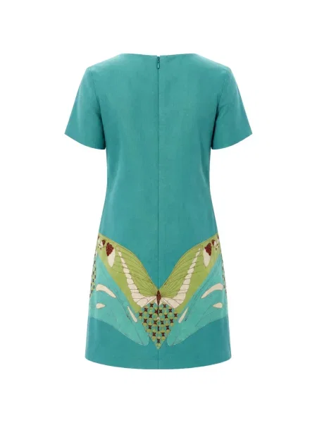 Rochie mini Lanre Da Silva Ajayi în linie A verde