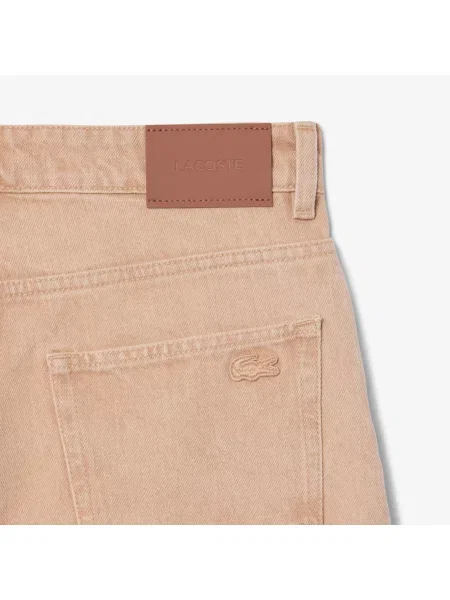 Lacoste Bermudy Z Denimu Z Efektem Sprania różowy
