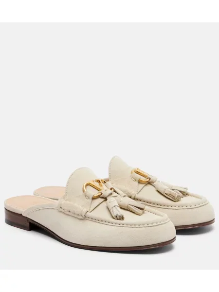 Pantofi loafer Valentino Garavani din piele de căprioară bej