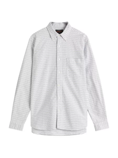 Koszula Beams Plus w kratę z twillu biała