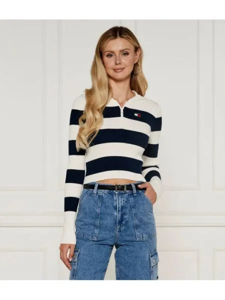 Tommy Jeans Kötött pulóver | Cropped Fit fehér