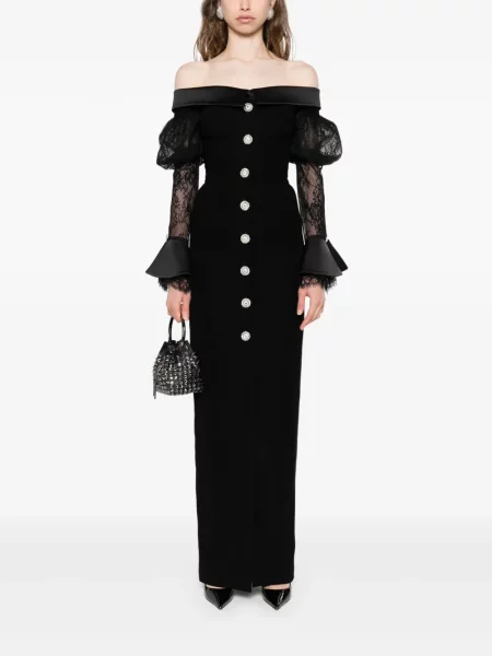 Rochie Silk Love & Lace de mătase de costum negru