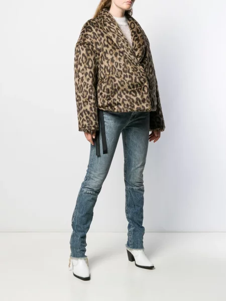 Geacă cu puf Unravel Project cu imagine cu model leopard