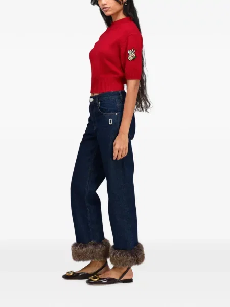 Blană artificială decupat blugi Marc Jacobs albastru