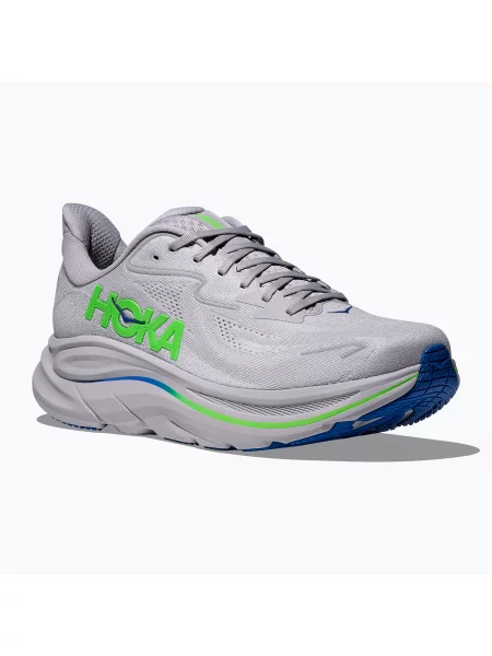 Мъжки обувки за бягане HOKA Clifton 10 ash grey/neon green сиво