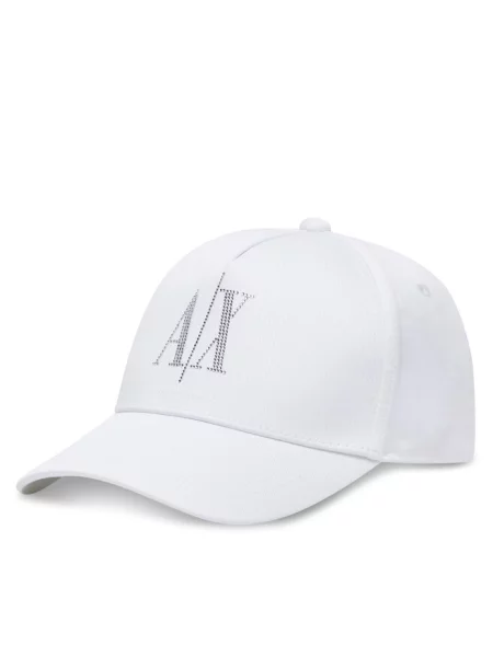 Armani Exchange czapka z daszkiem z aplikacją biały