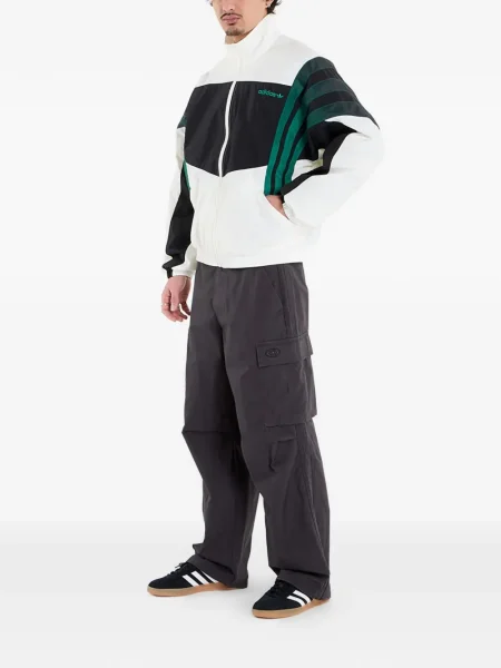 Pălărie Adidas cu dungi cu platformă din jerseu alb