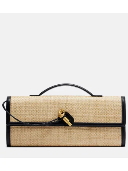 Geantă plic Bottega Veneta din piele bej