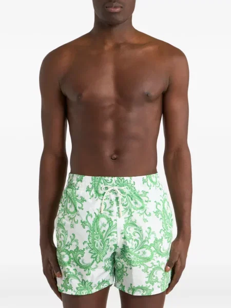 Slip de baie Etro cu model paisley alb