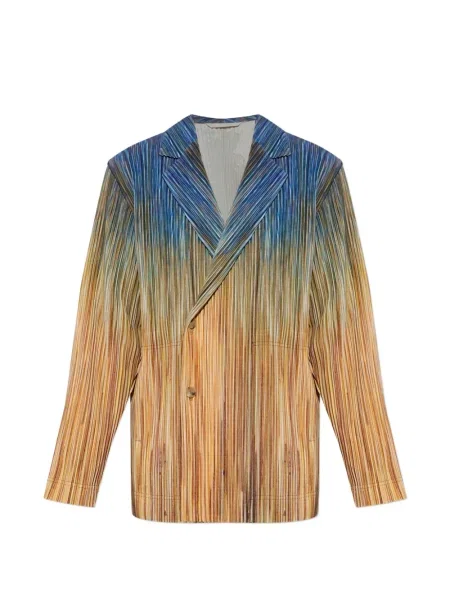 Dvouřadé sako Homme Plissé Issey Miyake hnědé