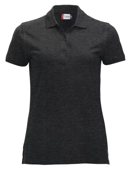 Clique Classic Marion S/S polo anthracite melange nowoczesny krój szara