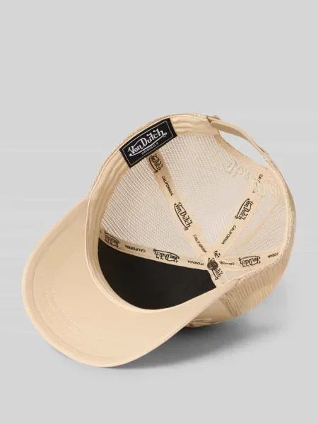 Czapka z daszkiem trucker z wyhaftowanym logo Von Dutch beżowa