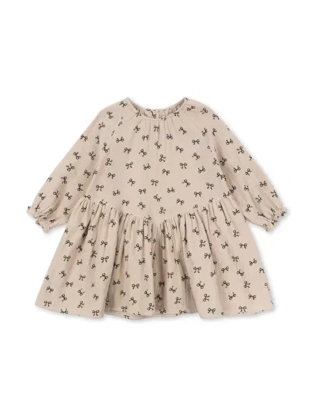 Konges Sløjd Dětské šaty s bavlnou COCO DRESS GOTS béžové