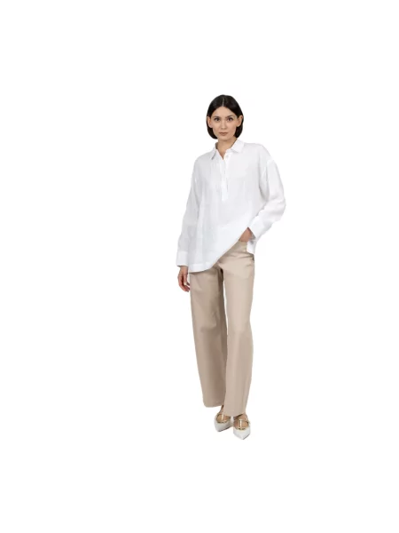 Lniana bluzka Max Mara biała