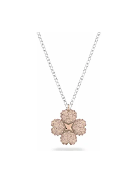 Naszyjnik Swarovski w kwiatki różowy