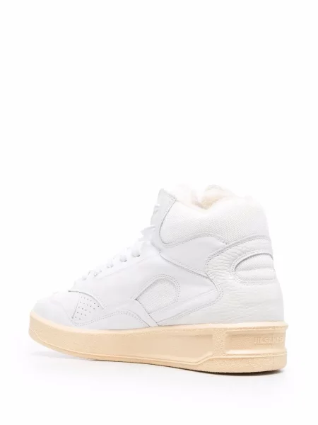 Sneakersy Jil Sander sznurowane koronkowe białe
