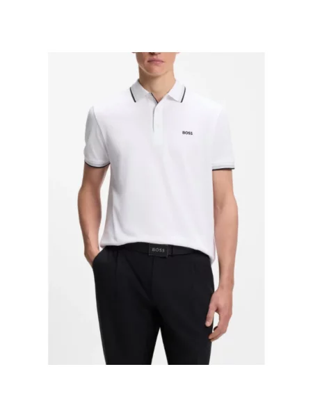 BOSS Green polo Paddy biała